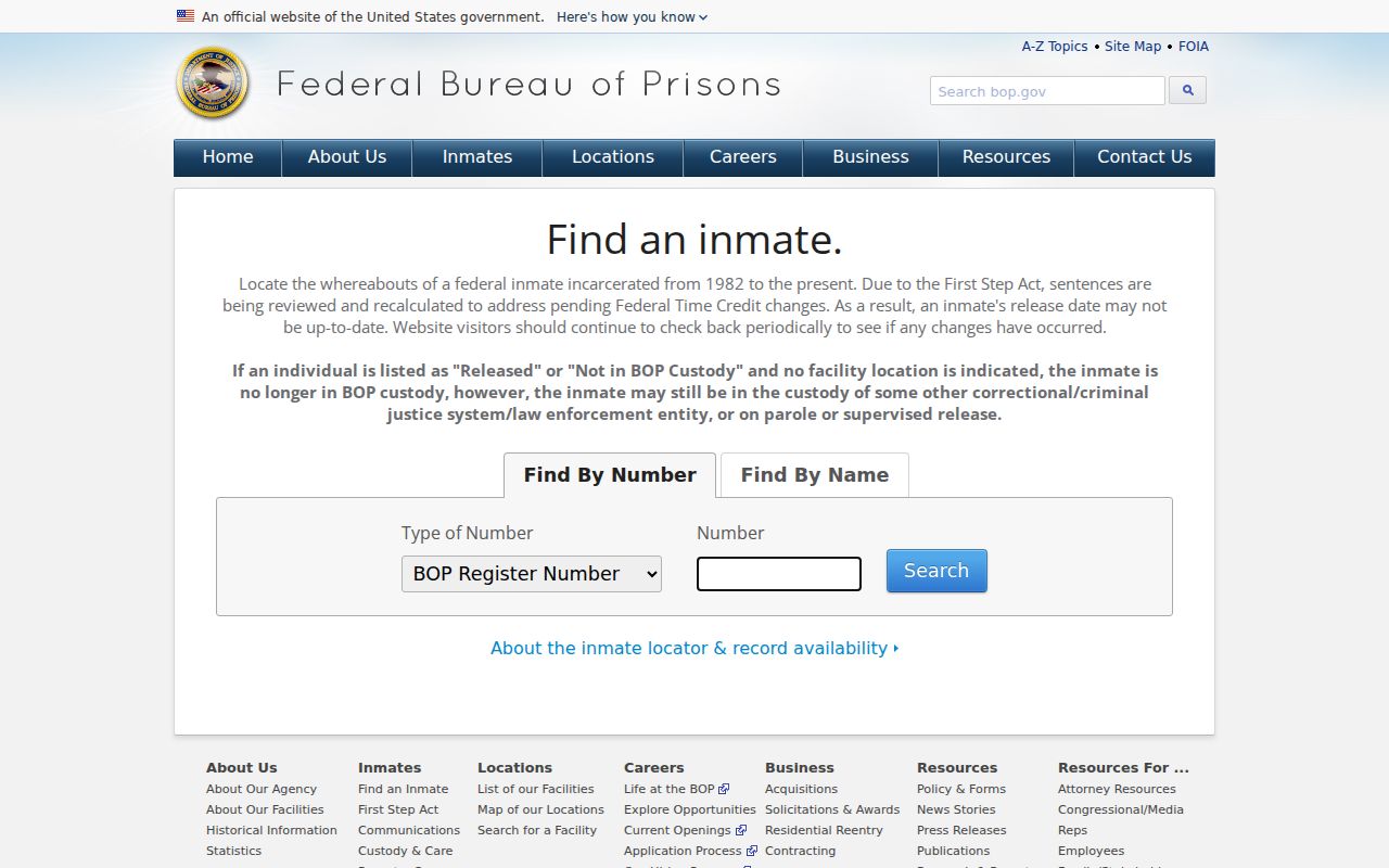 Federal inmate locator used as a separate Ailey custody source