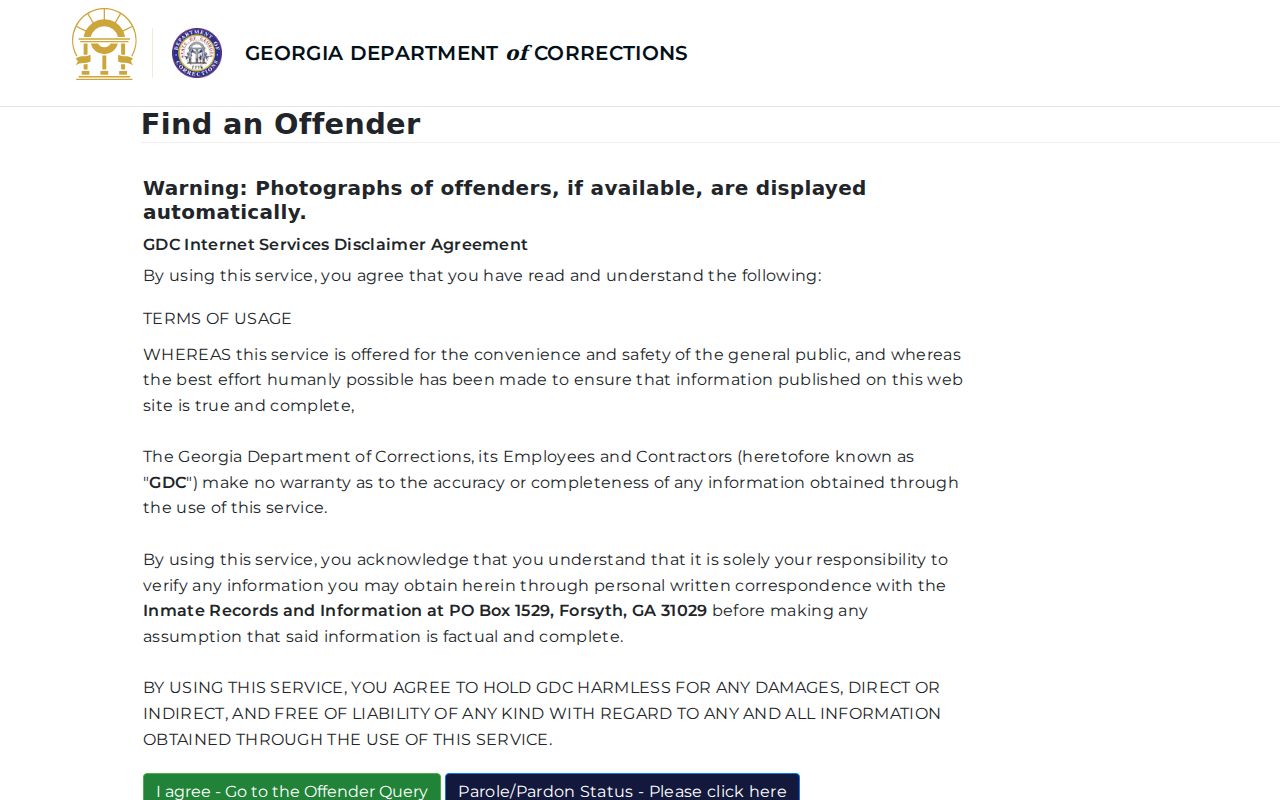 Montgomery County arrest lookup using the GDC offender search for state custody