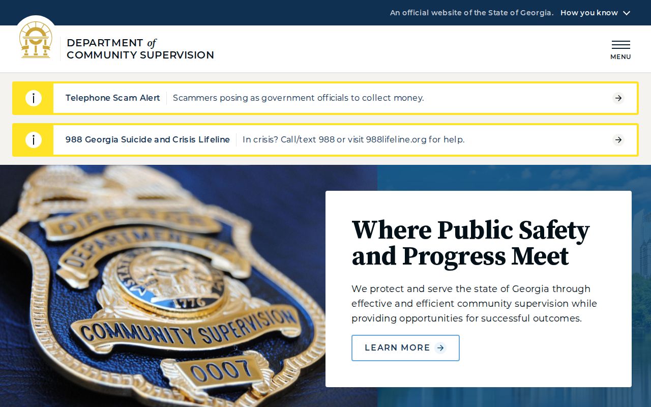 Georgia Department of Community Supervision official page