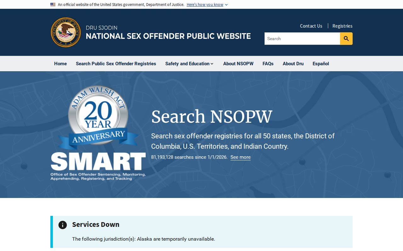 National registry supplement for Montgomery County sex offender search